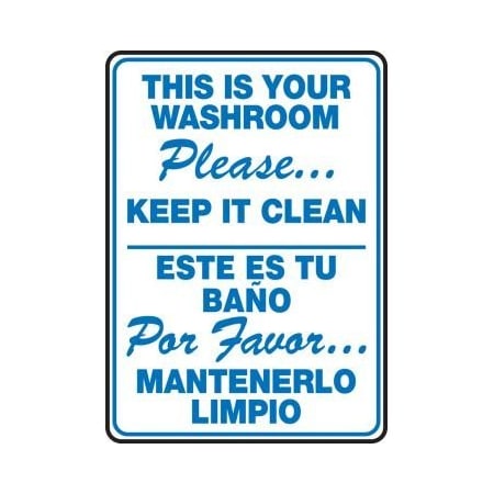 BILINGUAL RESTROOM SIGN THIS IS SBMRST576XP